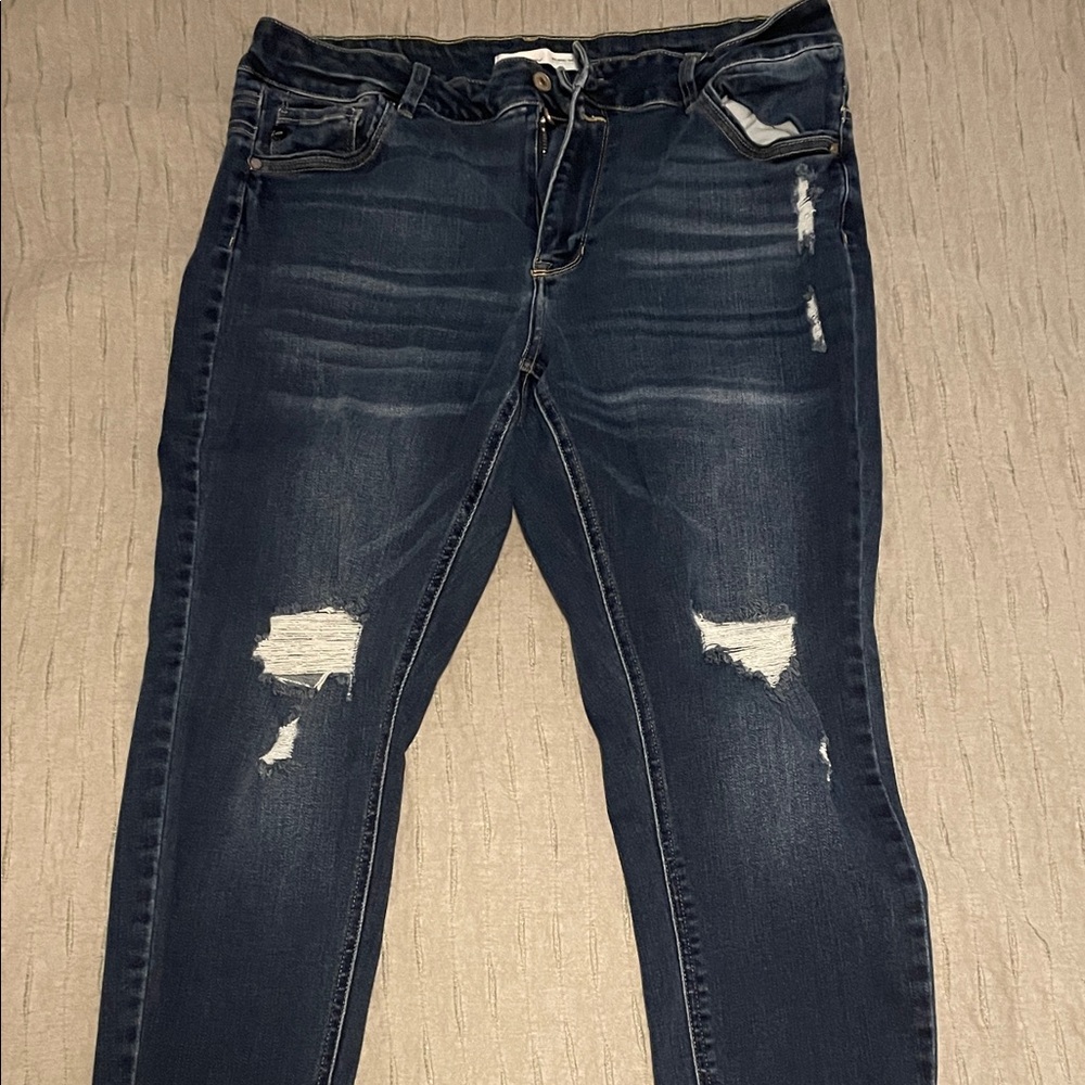 KanCan Dark Blue Distressed Skinny Jeans